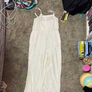 White Sleeveless Jumpsuit
